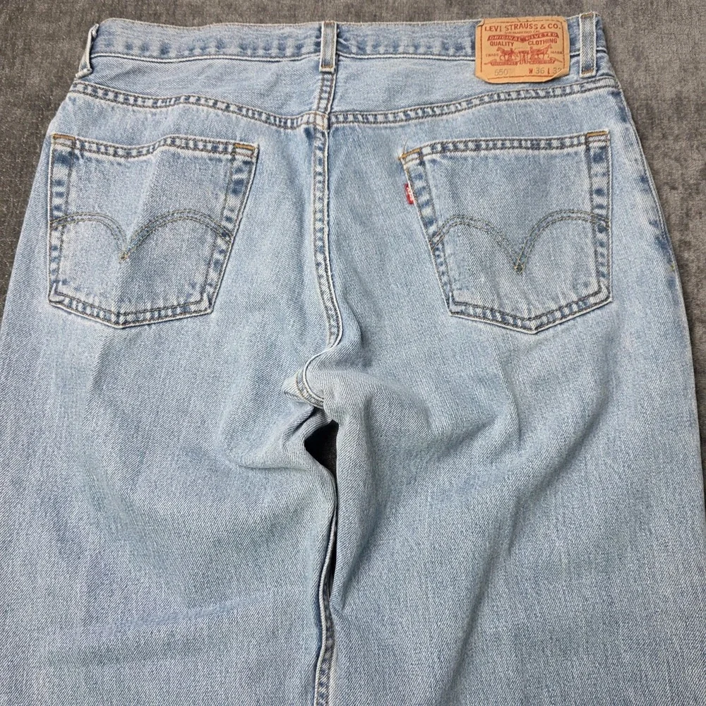 Vtg Y2K Levis 550 Jeans Mens 36x32 Fit 33x31 Relaxed Light Wash Skater Hip Hop